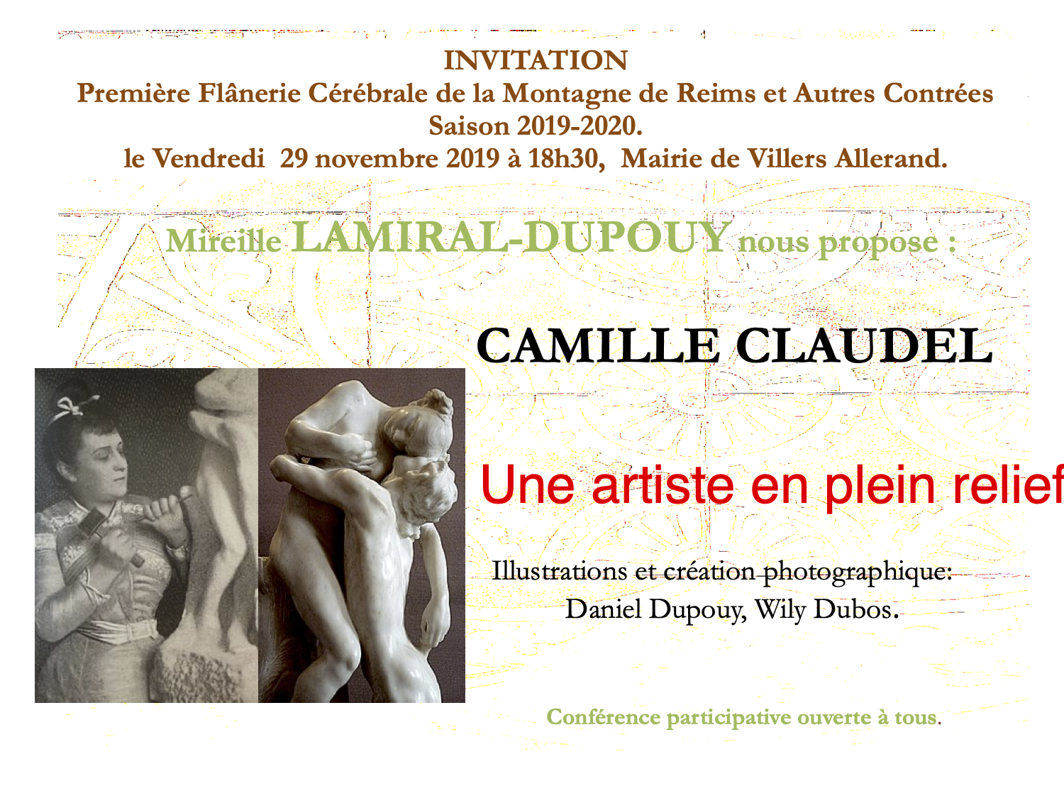 Flânerie cérébrale : Camille Claudel @ Mairie de Villers-Allerand Montchenot | Villers-Allerand | Grand Est | France