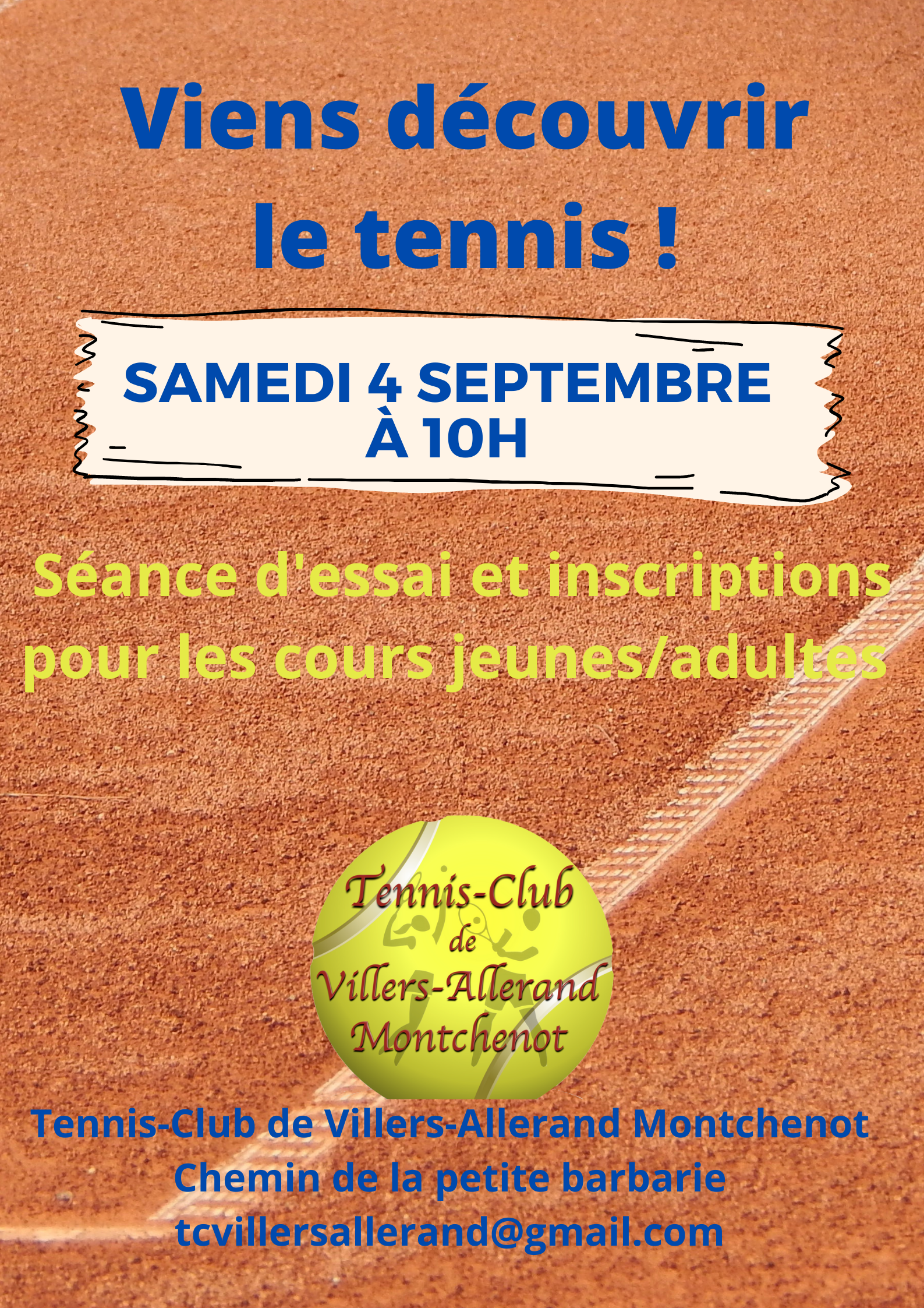 Tennis-Club : Essai et inscriptions cours @ Tennis-Club | Villers-Allerand | Grand Est | France